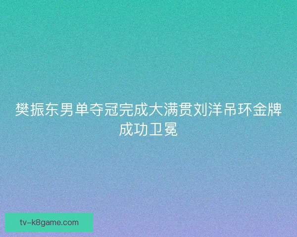 樊振东男单夺冠完成大满贯刘洋吊环金牌成功卫冕