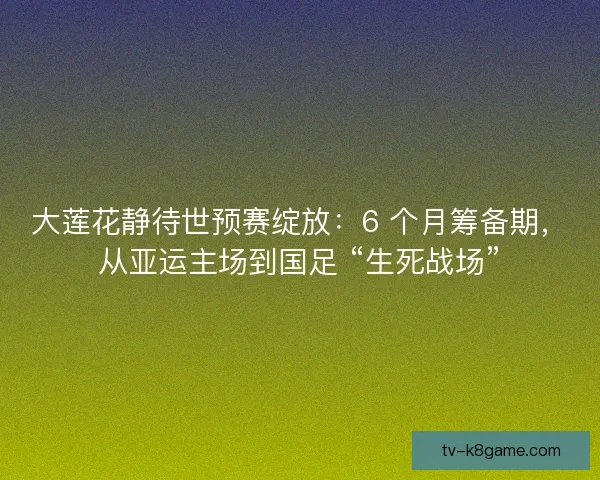 大莲花静待世预赛绽放：6 个月筹备期，从亚运主场到国足 “生死战场”